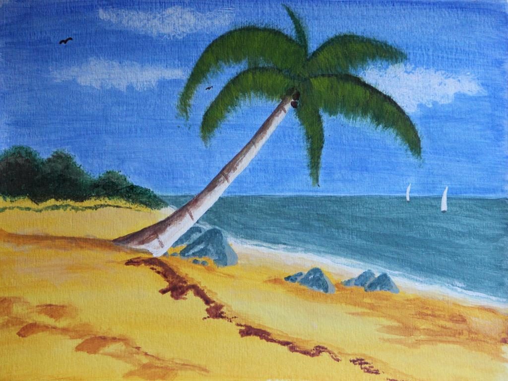 palma na plaży