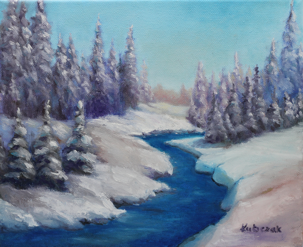 Zimowy pejzaż by Anna Kubczak, obraz olejny